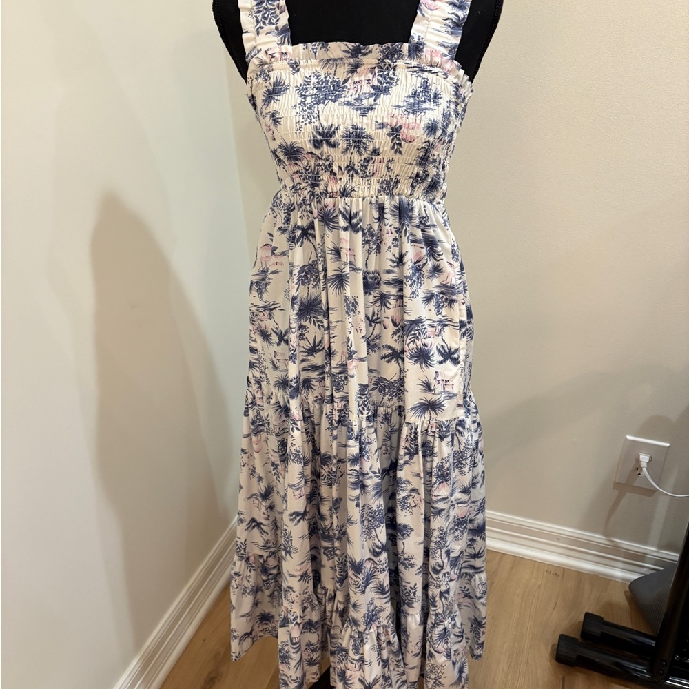 Abercrombie & Fitch Blue and White Maxi Dress